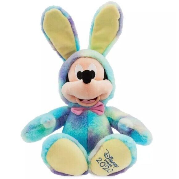 Disney Store 2020 Mickey Easter Bunny Medium Plush Mickey  Mouse EUC - Picture 2 of 8